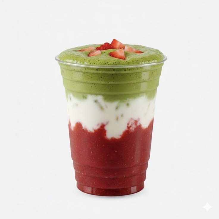 Strawberry matcha latte