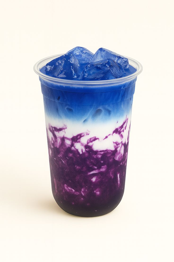 Layered blue and berry iced refresher